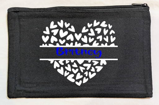 Heart Label Canvas Bag - Black