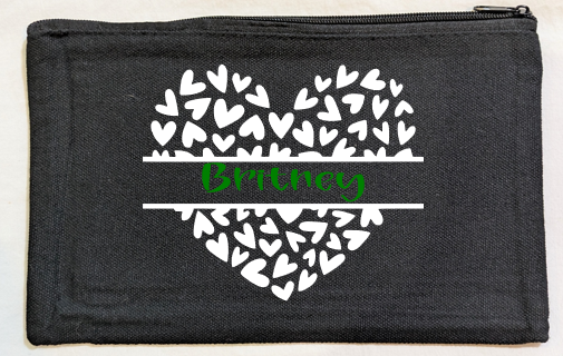 Heart Label Canvas Bag - Black