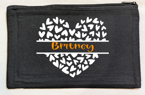 Heart Label Canvas Bag - Black