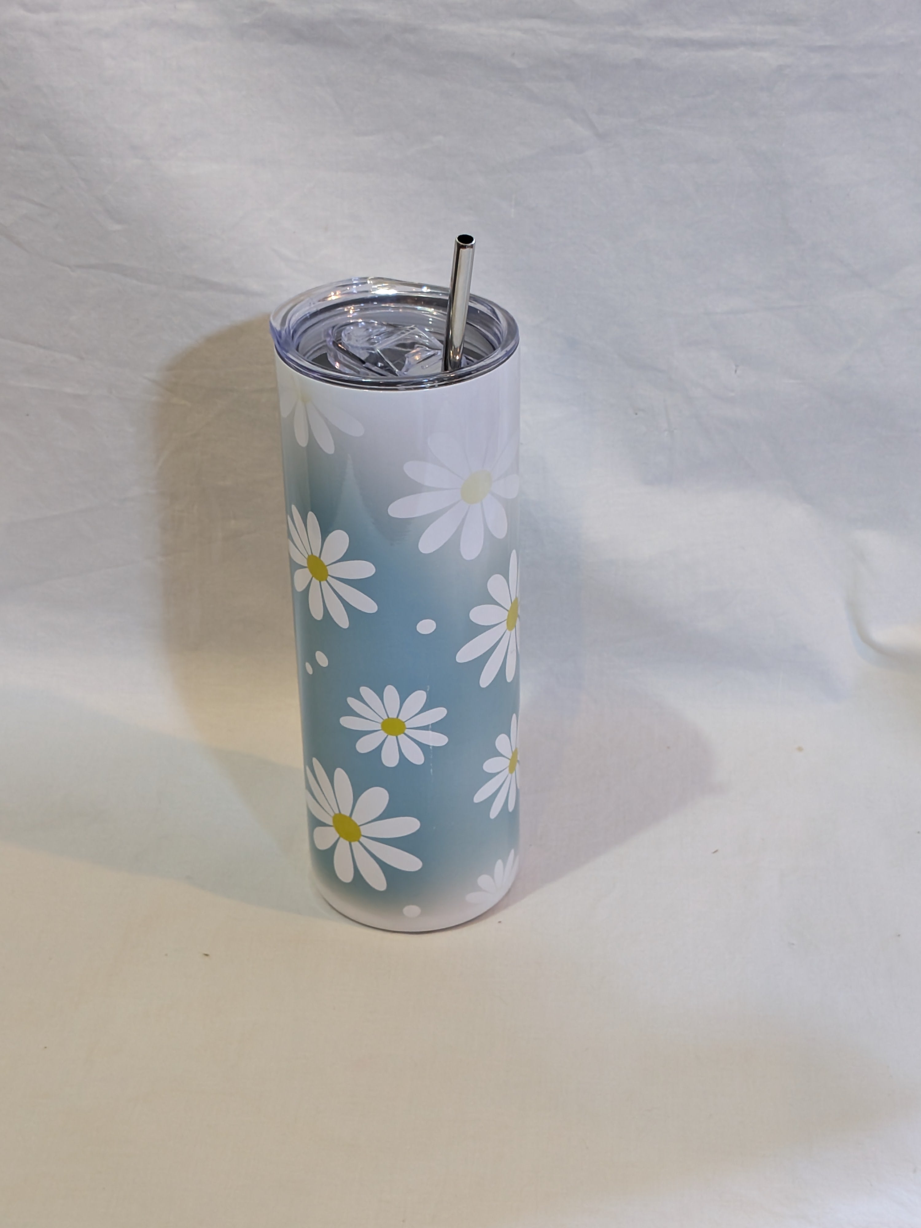 Blue with White Daisy 20oz Tumbler