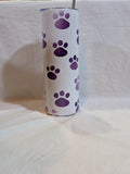 Purple Dog Paw 20oz Tumbler
