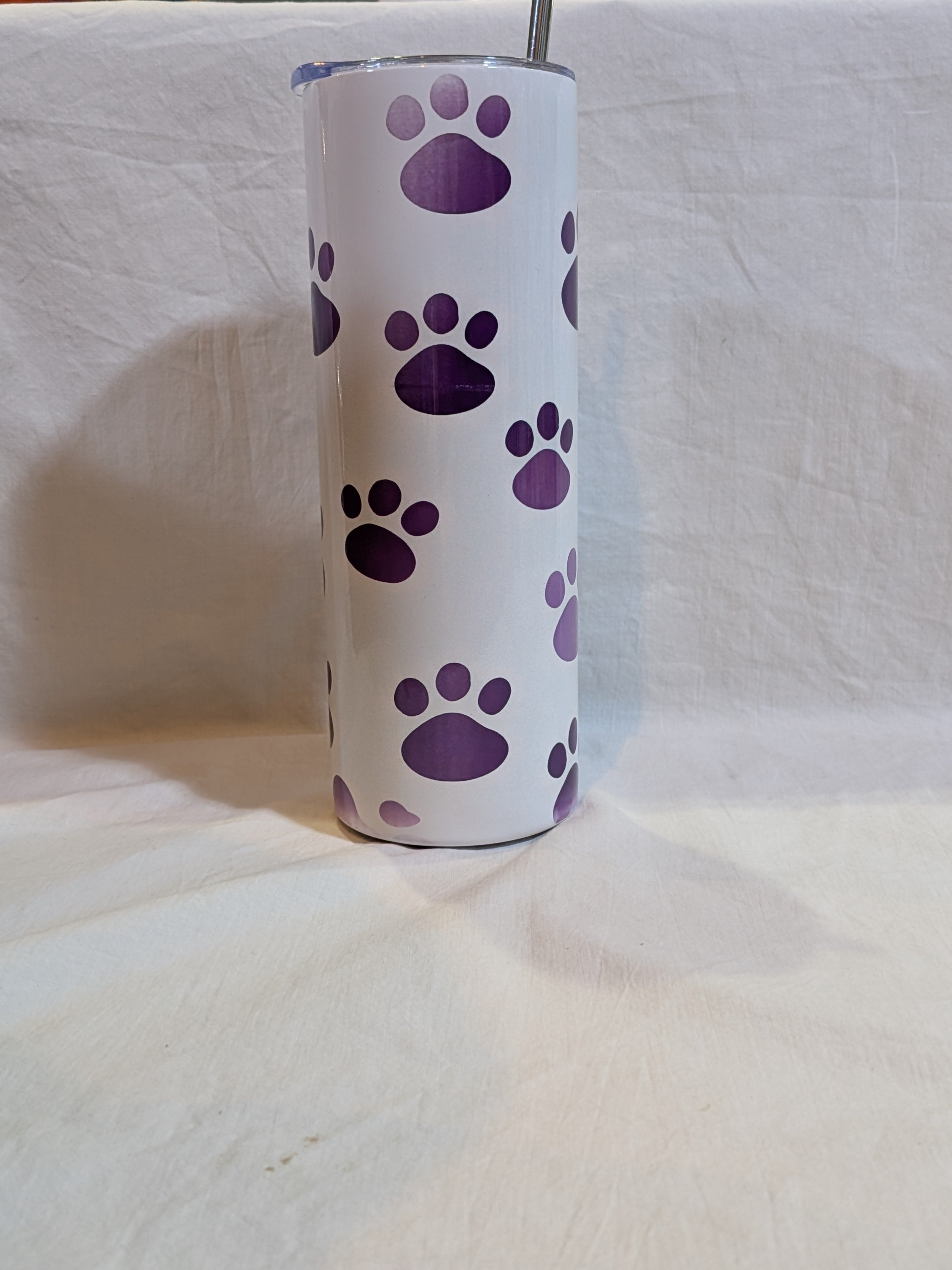 Purple Dog Paw 20oz Tumbler